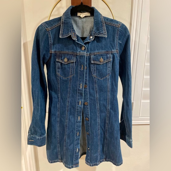 life in progress Jackets & Blazers - life in progress Indigo Blue Denim Jacket with Contrast Stitching